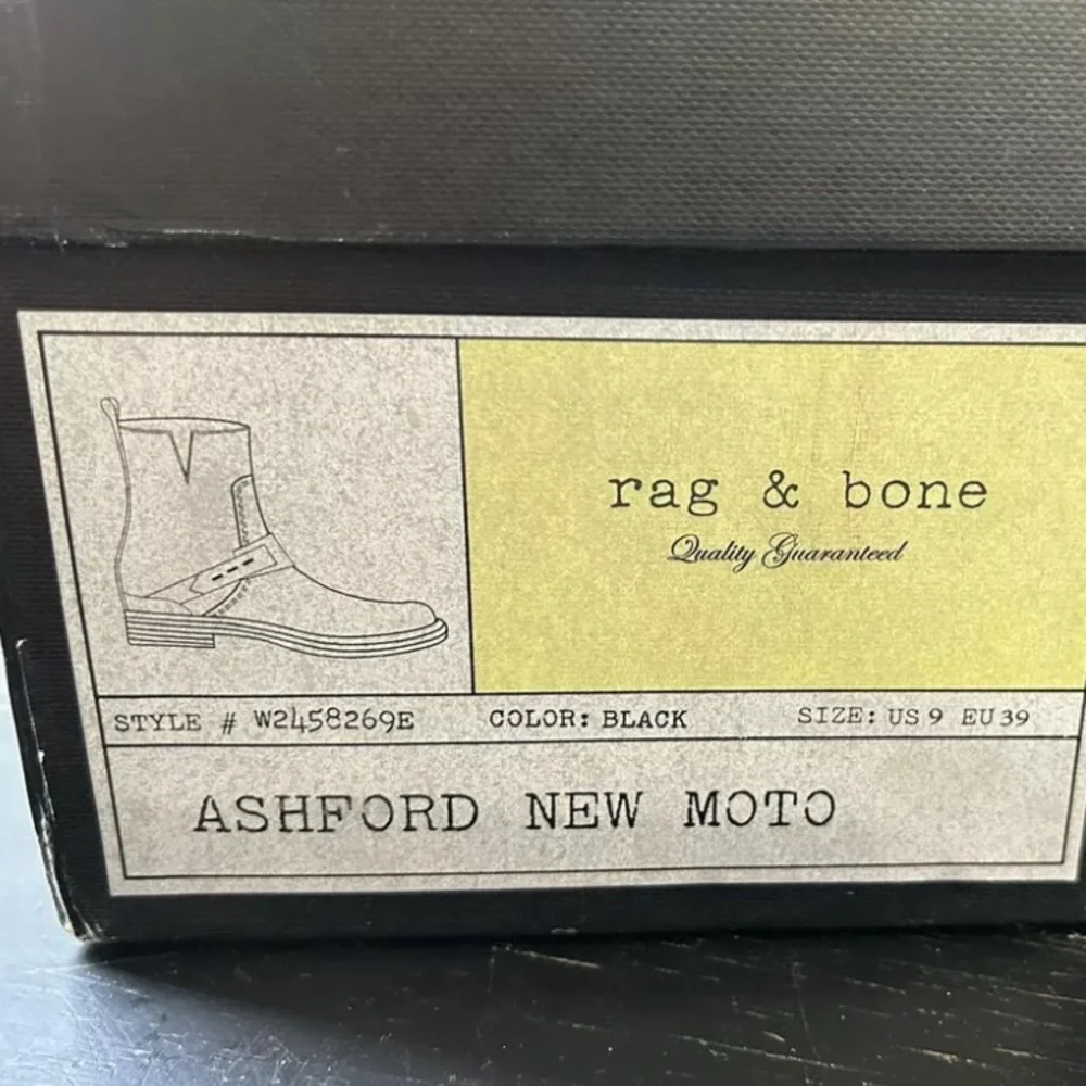 Rag & Bone Ashford Moto Boots Black Size 9 - Picture 7 of 10